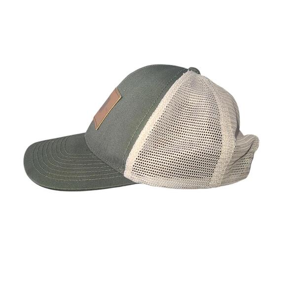 Avid Olive Green Trucker Hat with Leather Patch - Used - Picture 3 of 8